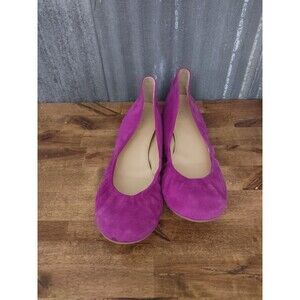J. Crew Purple Suede Leather Scrunched Ballet Flats Shoes Women Sz 7.5 US/38EU